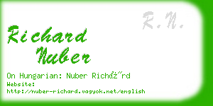 richard nuber business card